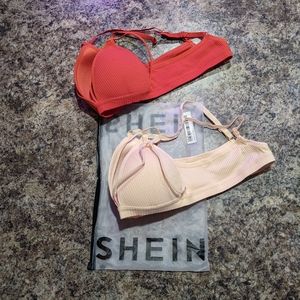 SHEIN Ribbed Harness Bra Set